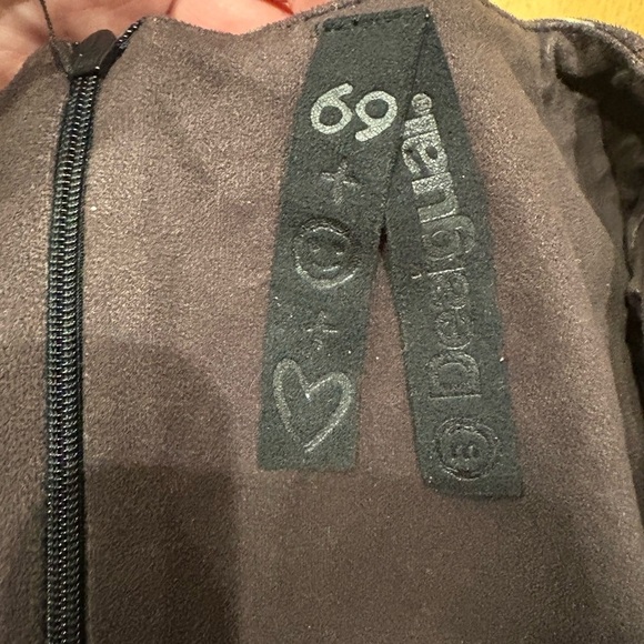 Desigual patchwork print short sleeve dress brown sz S - Picture 3 of 3